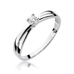 Pierścionek zaręczynowy z białego złota z diamentem 0,08ct Fire Of Love