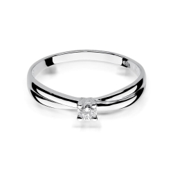 Pierścionek zaręczynowy z białego złota z diamentem 0,08ct Fire Of Love