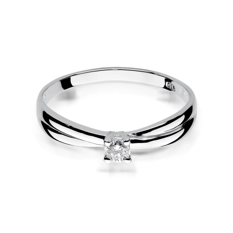 Pierścionek zaręczynowy z białego złota z diamentem 0,08ct Fire Of Love