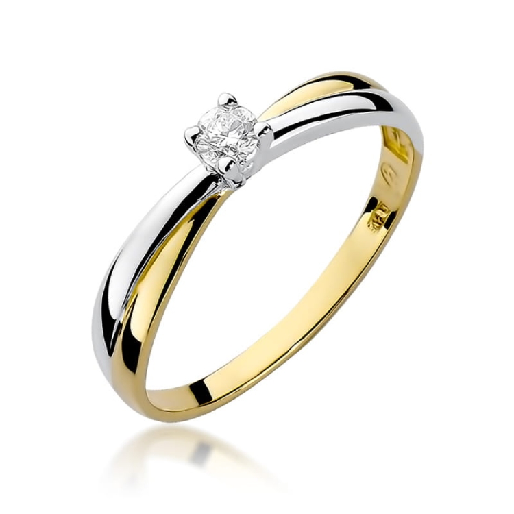 Pierścionek zaręczynowy z żółtego złota z diamentem 0,10ct Fire Of Love