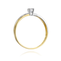 Pierścionek zaręczynowy z żółtego złota z diamentem 0,10ct Fire Of Love