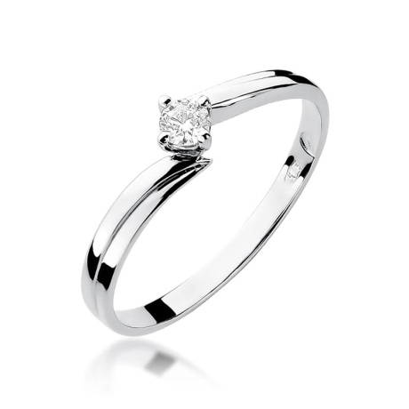Przejdź do produktu Pierścionek zaręczynowy z białego złota z diamentem 0,08ct Fire Of Love