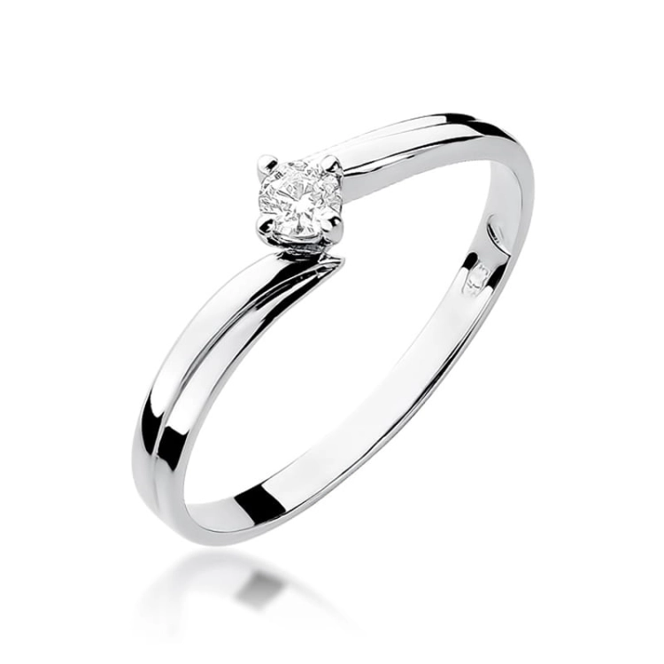 Pierścionek zaręczynowy z białego złota z diamentem 0,08ct Fire Of Love