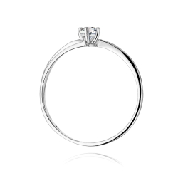 Pierścionek zaręczynowy z białego złota z diamentem 0,08ct Fire Of Love