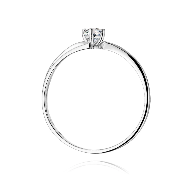 Pierścionek zaręczynowy z białego złota z diamentem 0,08ct Fire Of Love