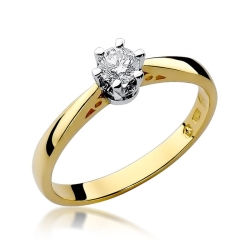 Pierścionek zaręczynowy z żółtego złota z diamentem 0,25ct Fire Of Love
