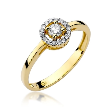 Przejdź do produktu Pierścionek zaręczynowy z żółtego złota z diamentami 0,20ct Fire Of Love