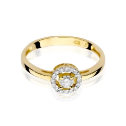 Pierścionek zaręczynowy z żółtego złota z diamentami 0,20ct Fire Of Love