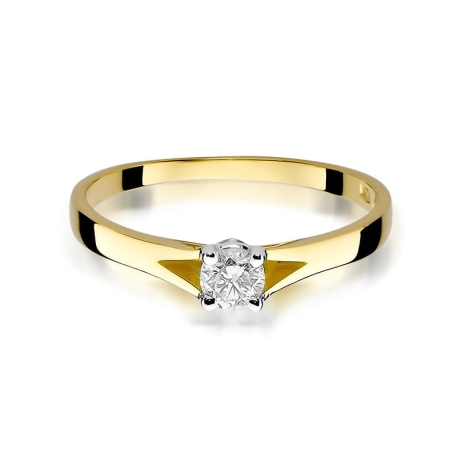 Przejdź do produktu Pierścionek zaręczynowy z żółtego złota z diamentem 0,20ct Fire Of Love