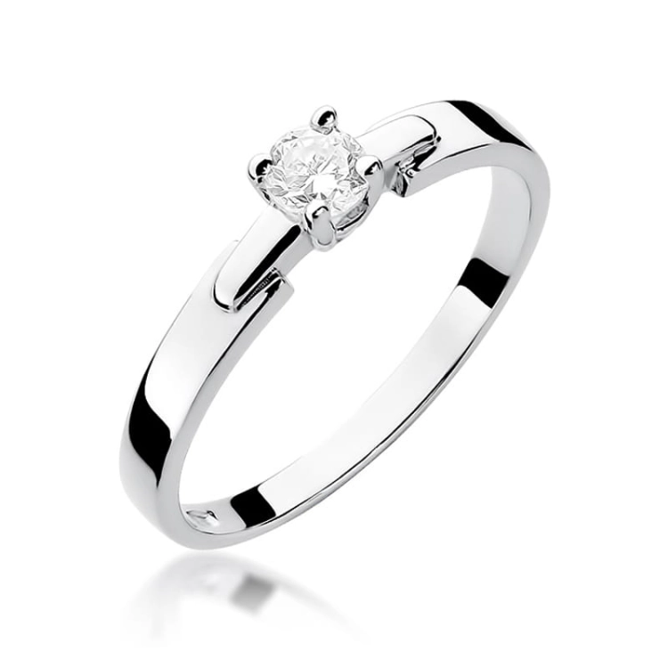 Pierścionek zaręczynowy z białego złota z diamentem 0,20ct Fire Of Love