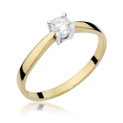 Pierścionek zaręczynowy z żółtego złota z diamentem 0,20ct Fire Of Love