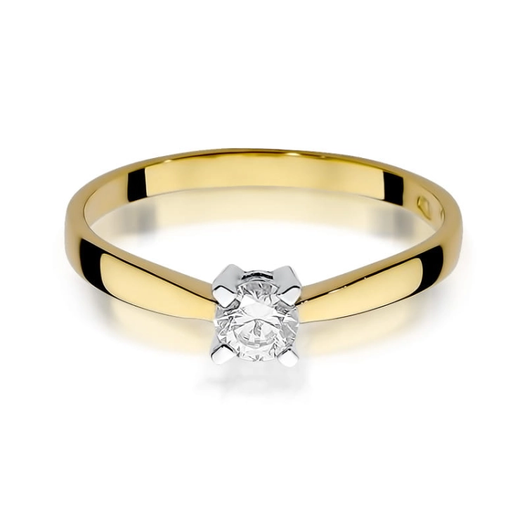 Pierścionek zaręczynowy z żółtego złota z diamentem 0,20ct Fire Of Love