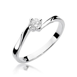 Pierścionek zaręczynowy z białego złota z diamentem 0,20ct Fire Of Love