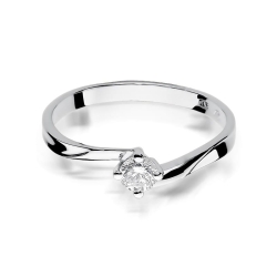 Pierścionek zaręczynowy z białego złota z diamentem 0,20ct Fire Of Love
