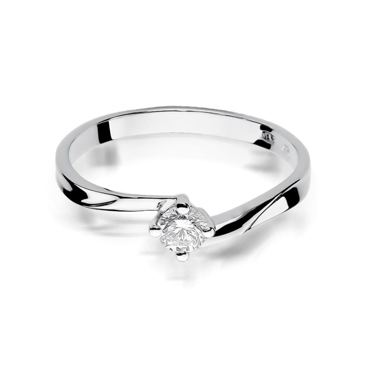 Pierścionek zaręczynowy z białego złota z diamentem 0,20ct Fire Of Love