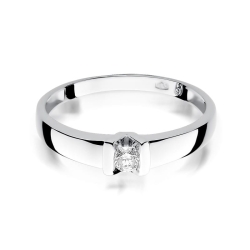 Pierścionek zaręczynowy z białego złota z diamentem 0,10ct Fire Of Love