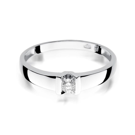 Przejdź do produktu Pierścionek zaręczynowy z białego złota z diamentem 0,10ct Fire Of Love