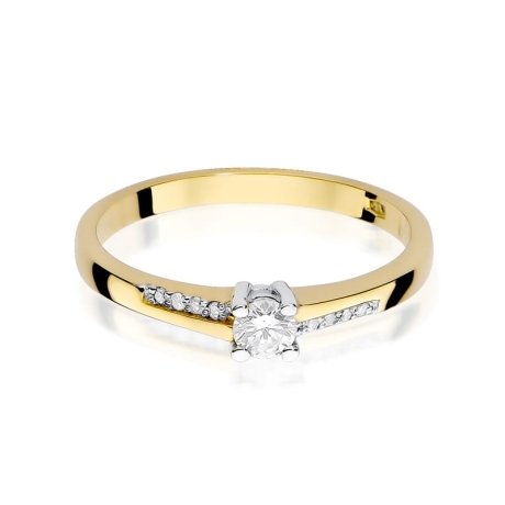 Przejdź do produktu Pierścionek zaręczynowy z żółtego złota z diamentami 0,19ct Fire Of Love