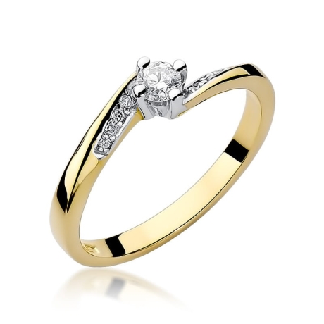 Przejdź do produktu Pierścionek zaręczynowy z żółtego złota z diamentami 0,19ct Fire Of Love