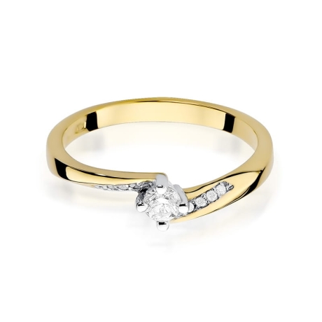 Przejdź do produktu Pierścionek zaręczynowy z żółtego złota z diamentami 0,19ct Fire Of Love