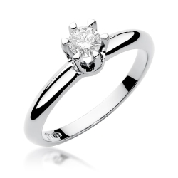 Pierścionek zaręczynowy z białego złota z diamentem 0,30ct Fire Of Love