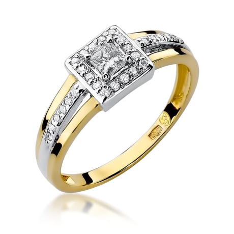 Przejdź do produktu Pierścionek zaręczynowy z żółtego złota z diamentami 0,29ct Fire Of Love