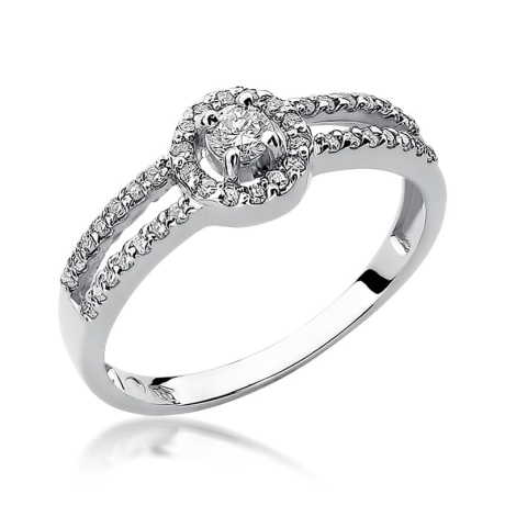 Przejdź do produktu Pierścionek zaręczynowy z białego złota z diamentami 0,31ct Fire Of Love 