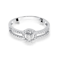 Pierścionek zaręczynowy z białego złota z diamentami 0,31ct Fire Of Love