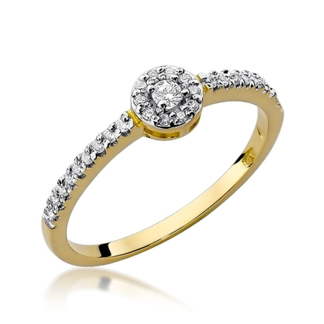 Przejdź do produktu Pierścionek zaręczynowy z żółtego złota z diamentami 0,19ct Fire Of Love 