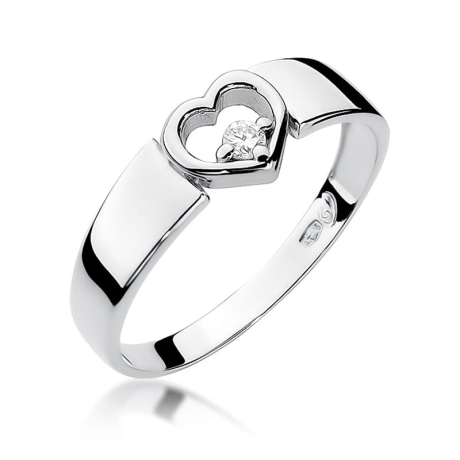 Przejdź do produktu Pierścionek zaręczynowy z białego złota z diamentem 0,04ct Fire Of Love