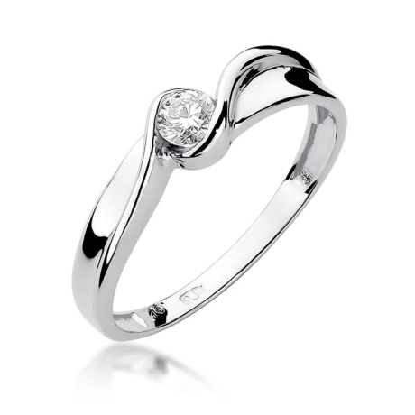Przejdź do produktu Pierścionek zaręczynowy z białego złota z diamentem 0,15ct Fire Of Love