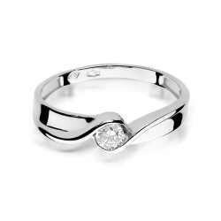 Pierścionek zaręczynowy z białego złota z diamentem 0,15ct Fire Of Love