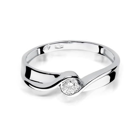 Przejdź do produktu Pierścionek zaręczynowy z białego złota z diamentem 0,15ct Fire Of Love