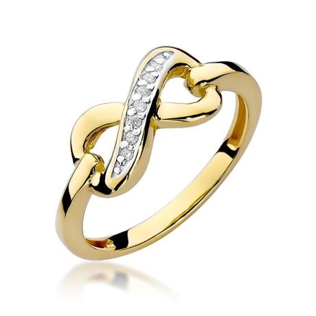 Przejdź do produktu Pierścionek zaręczynowy z żółtego złota z diamentami 0,04ct Fire Of Love