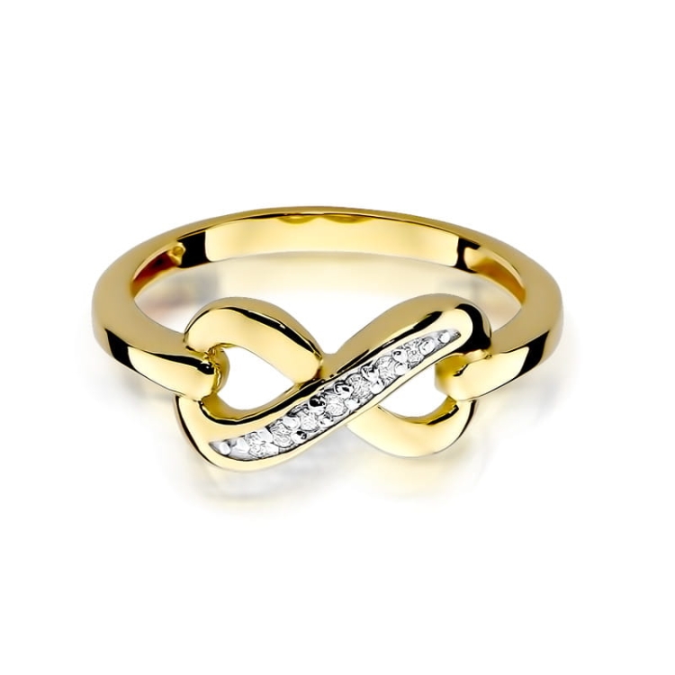 Pierścionek zaręczynowy z żółtego złota z diamentami 0,04ct Fire Of Love