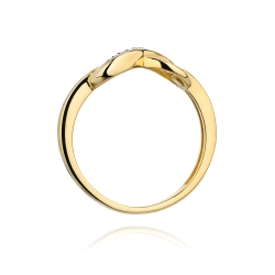 Pierścionek zaręczynowy z żółtego złota z diamentami 0,04ct Fire Of Love