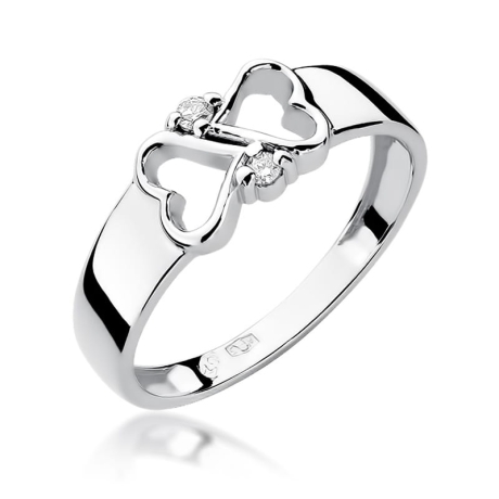 Przejdź do produktu Pierścionek zaręczynowy z białego złota z diamentami 0,04ct Fire Of Love 