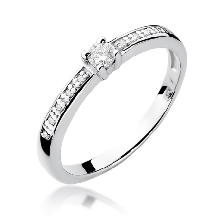 Przejdź do produktu Pierścionek zaręczynowy z białego złota z diamentami 0,13ct Fire Of Love 