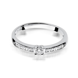 Pierścionek zaręczynowy z białego złota z diamentami 0,13ct Fire Of Love