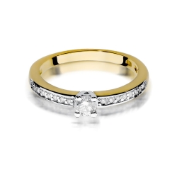 Pierścionek zaręczynowy z żółtego złota z diamentami 0,28ct Fire Of Love