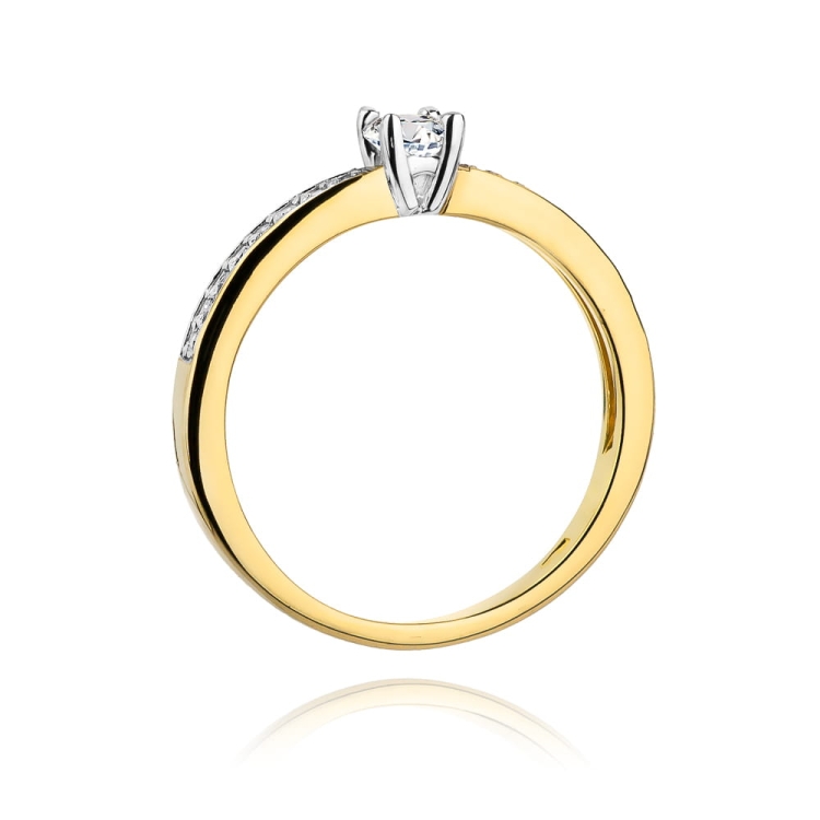Pierścionek zaręczynowy z żółtego złota z diamentami 0,28ct Fire Of Love