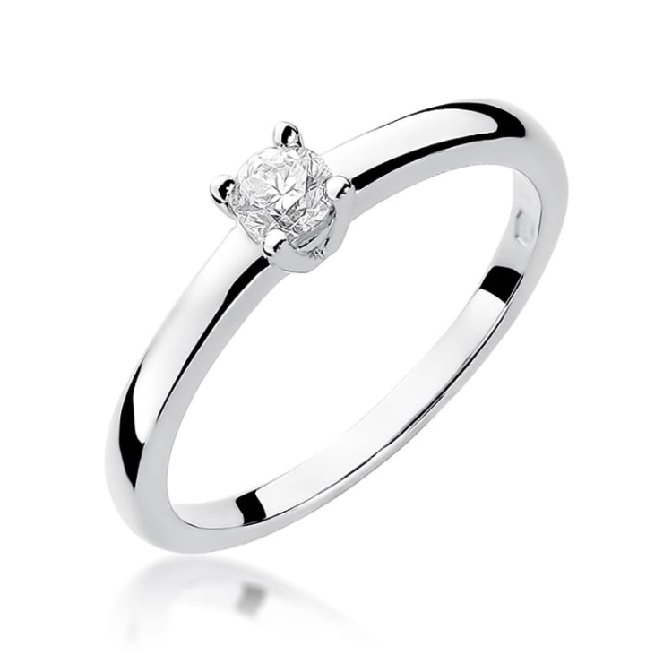 Pierścionek zaręczynowy z białego złota z diamentem 0,20ct Fire Of Love
