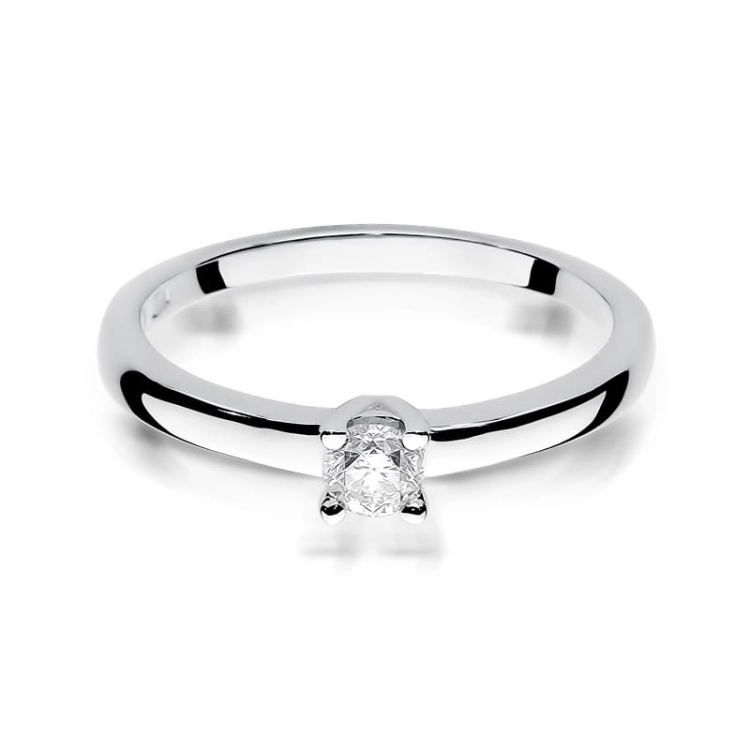 Pierścionek zaręczynowy z białego złota z diamentem 0,20ct Fire Of Love