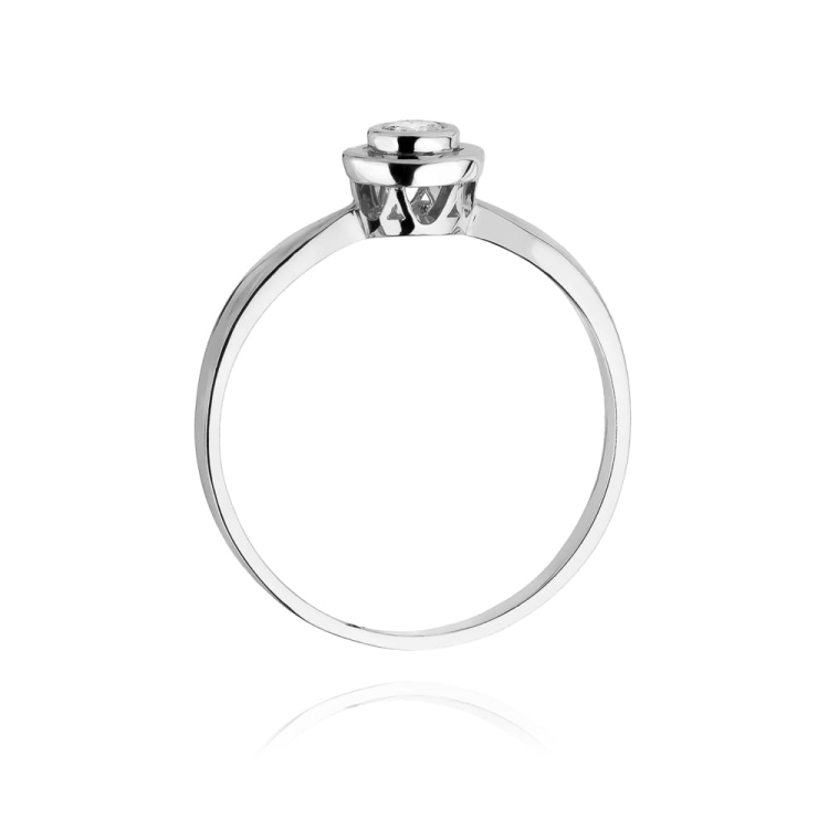 Pierścionek zaręczynowy z białego złota z diamentem 0,10ct Fire Of Love