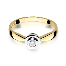 Pierścionek zaręczynowy z żółtego złota z diamentem 0,15ct Fire Of Love