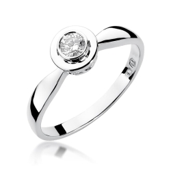 Pierścionek zaręczynowy z białego złota z diamentem 0,20ct Fire Of Love