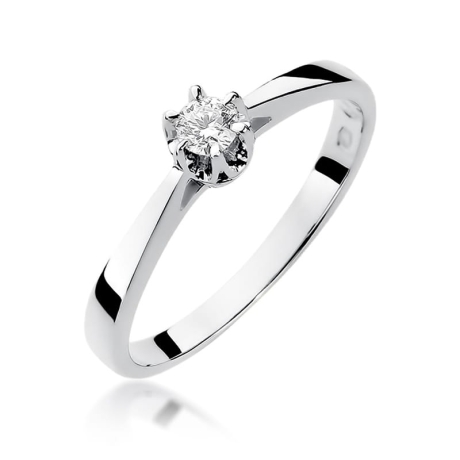 Przejdź do produktu Pierścionek zaręczynowy z białego złota z diamentem 0,12ct Fire Of Love