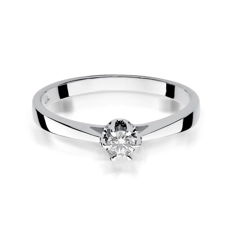 Pierścionek zaręczynowy z białego złota z diamentem 0,12ct Fire Of Love