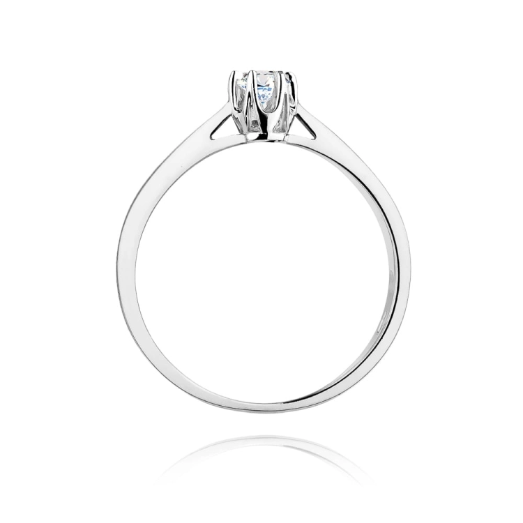 Pierścionek zaręczynowy z białego złota z diamentem 0,12ct Fire Of Love