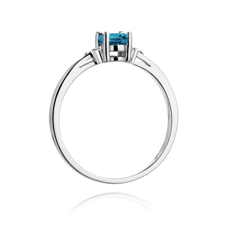 Pierścionek zaręczynowy z białego złota z topazem i diamentami 0,05ct Fire Of Love